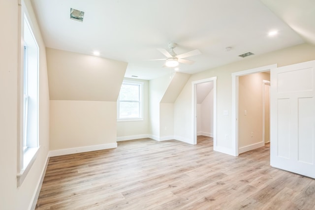 70 W Rising Sun Dr, Ocean View, NJ 08230 - bonus room with vaulted ceiling, a ceiling fan, light wood-type flooring, and recessed lighting