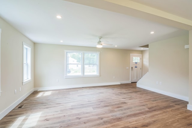70 W Rising Sun Dr, Ocean View, NJ 08230 - spare room featuring plenty of natural light, ceiling fan, recessed lighting, and light wood-type flooring
