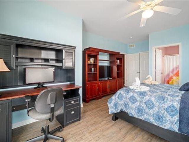 bedroom featuring light hardwood / wood-style flooring