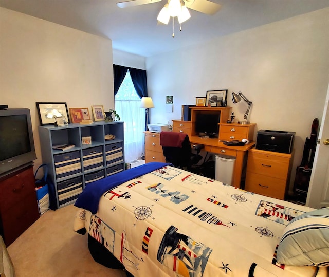 20 Summer Cir, North Cape May, NJ 08204 - bedroom featuring carpet floors, a ceiling fan, and a desk