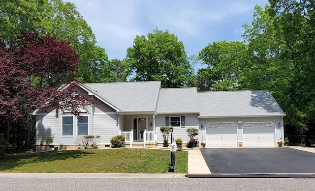 20 Summer Cir, North Cape May, NJ 08204 - view of front of property featuring a garage, driveway, a front lawn, and a shingled roof