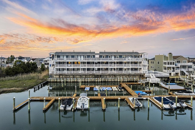 dock featuring a water view