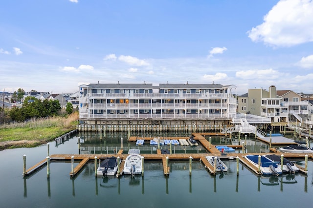 dock featuring a water view