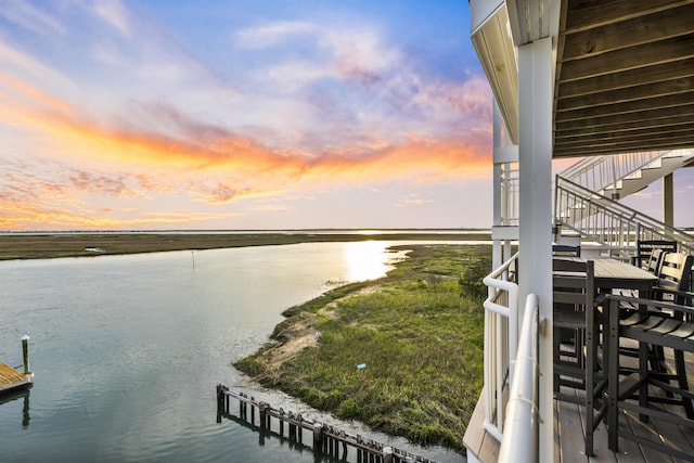 water view with stairway