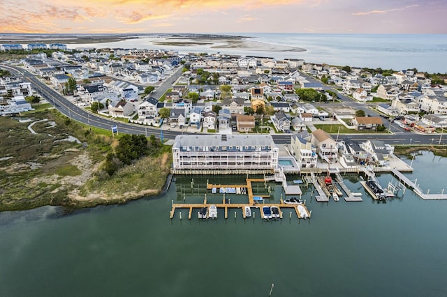 aerial overview of property's location with a large body of water