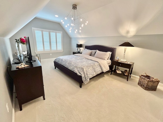 847 Broadway Unit 8, West Cape May, NJ 08204 - bedroom featuring light colored carpet, lofted ceiling, and baseboards