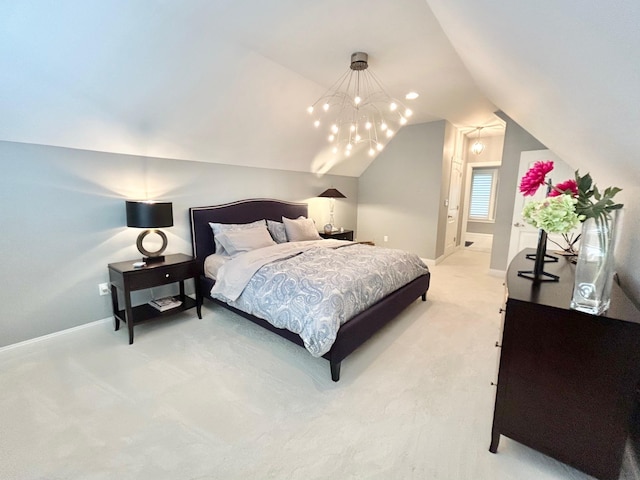 847 Broadway Unit 8, West Cape May, NJ 08204 - bedroom with light carpet, lofted ceiling, and baseboards