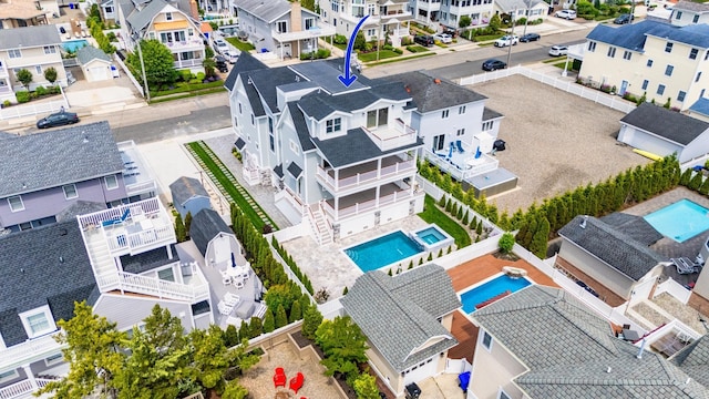 286 75th St, Avalon, NJ 08202 - aerial view of residential area featuring a pool area