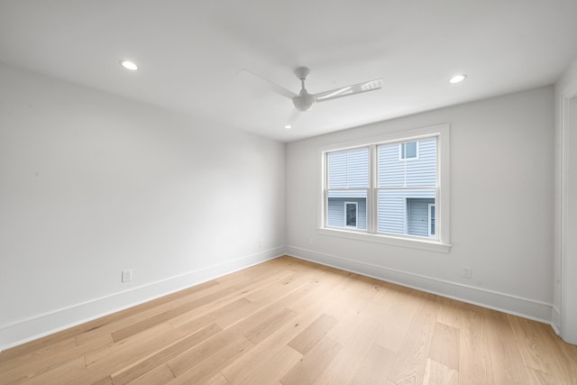 286 75th St, Avalon, NJ 08202 - unfurnished room featuring light wood-style floors, recessed lighting, and a ceiling fan