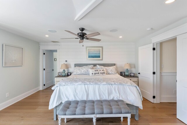 149 10th St, Avalon, NJ 08202 - bedroom featuring light wood finished floors, recessed lighting, and a ceiling fan