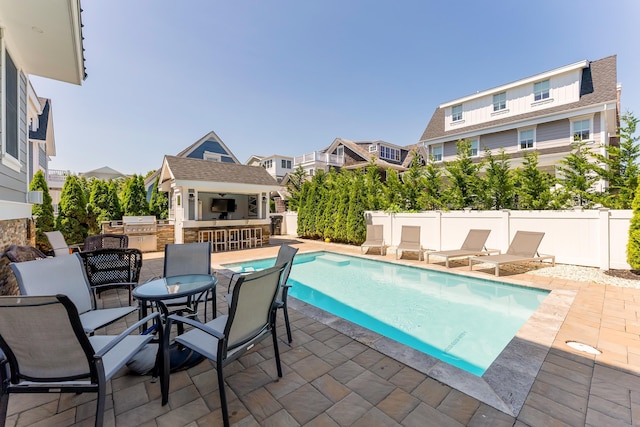 149 10th St, Avalon, NJ 08202 - view of pool with area for grilling, a patio area, and outdoor dining space
