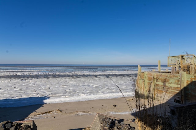 view of water feature featuring a view of the beach