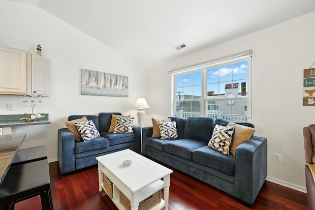 3102 Ocean Ave Unit G, Wildwood, NJ 08260 - living room with dark wood finished floors and vaulted ceiling