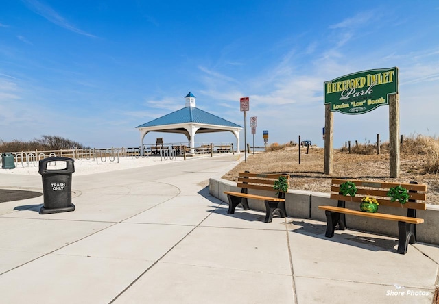 view of community with a gazebo