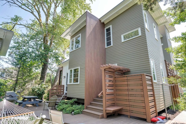 312 S Lake Dr, Cape May Point, NJ 08212 - rear view of property featuring a wooden deck