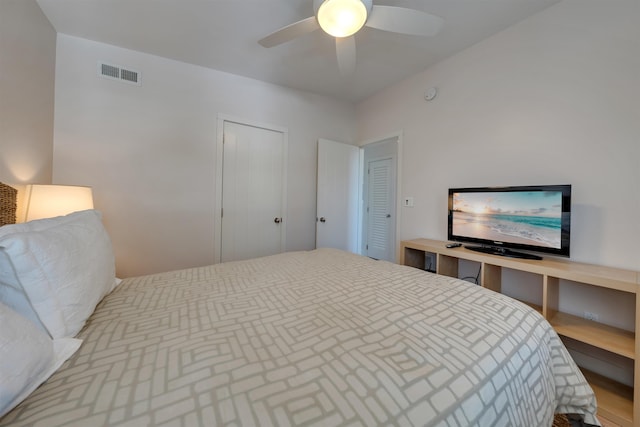 312 S Lake Dr, Cape May Point, NJ 08212 - bedroom featuring ceiling fan