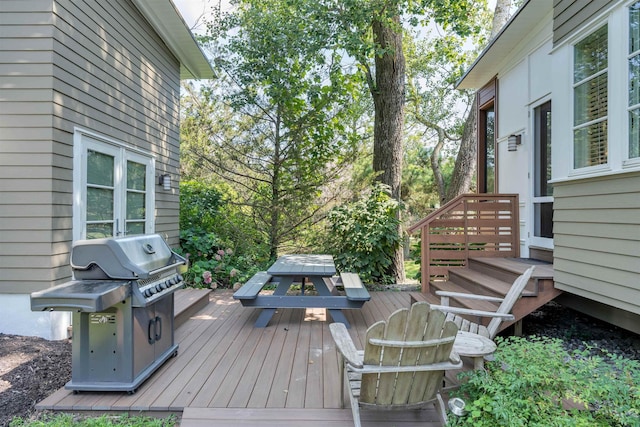 312 S Lake Dr, Cape May Point, NJ 08212 - wooden terrace featuring grilling area