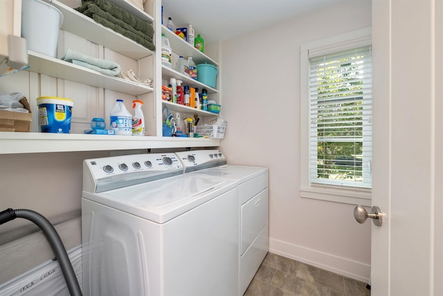 312 S Lake Dr, Cape May Point, NJ 08212 - laundry area with separate washer and dryer and baseboards