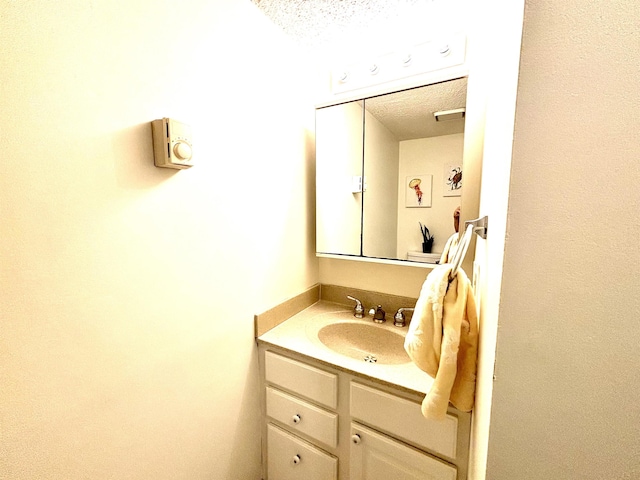 bathroom featuring vanity and a textured ceiling