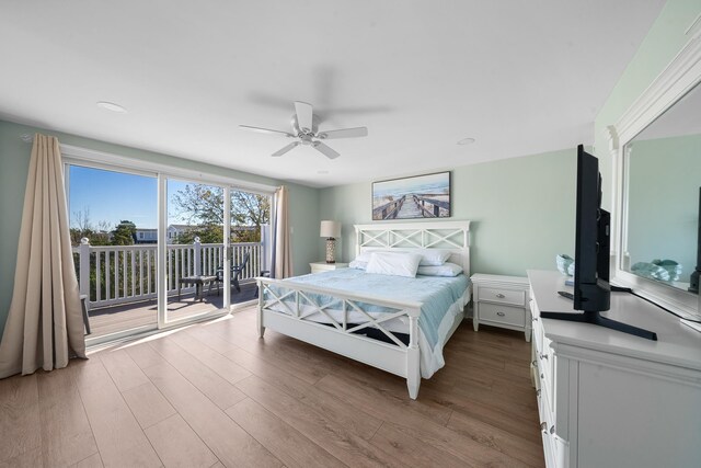 3009 Dune Dr Unit 5, Avalon, NJ 08202 - bedroom featuring access to exterior, wood finished floors, ceiling fan, and recessed lighting