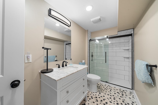 3009 Dune Dr Unit 5, Avalon, NJ 08202 - full bathroom featuring vanity, a shower stall, and recessed lighting