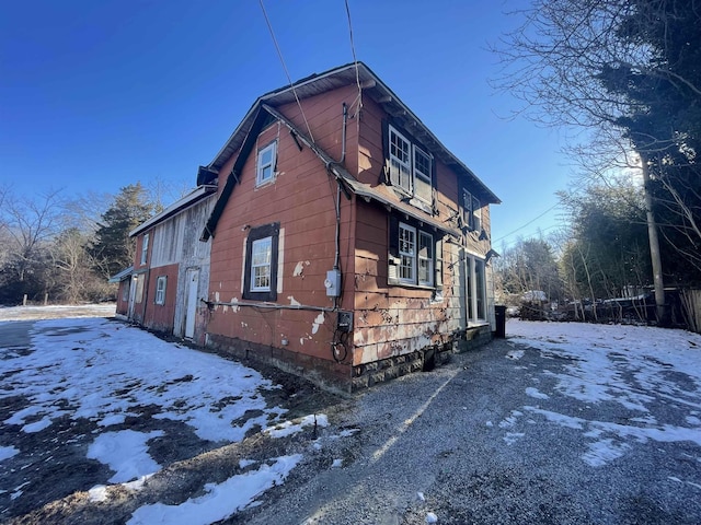 view of snowy exterior