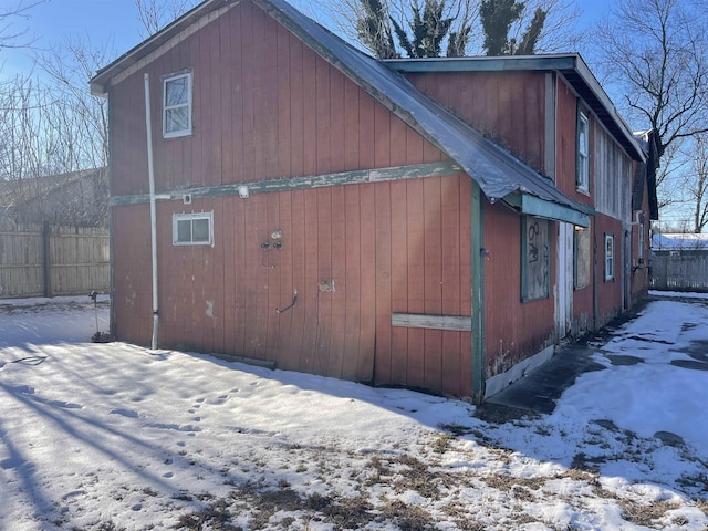 view of snowy exterior