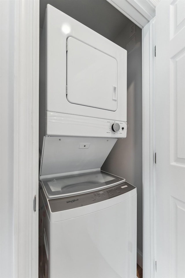 2001 Surf Ave Unit 13, North Wildwood, NJ 08260 - washroom with stacked washer / drying machine