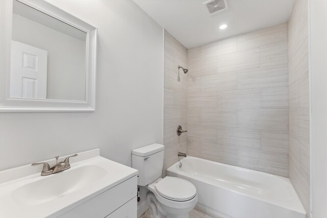 2001 Surf Ave Unit 13, North Wildwood, NJ 08260 - bathroom with toilet, vanity, shower / tub combination, and recessed lighting