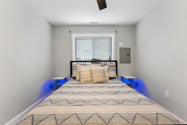 403 E 15th Ave Unit 3, North Wildwood, NJ 08260 - bedroom with electric panel, a ceiling fan, and baseboards