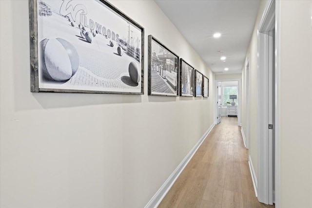 154 E Lincoln Ave Unit 104, Wildwood, NJ 08260 - hallway featuring wood finished floors, recessed lighting, and baseboards
