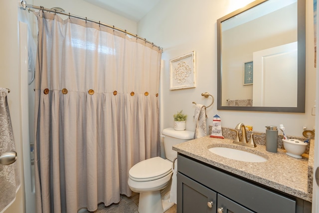 full bathroom with vanity and toilet