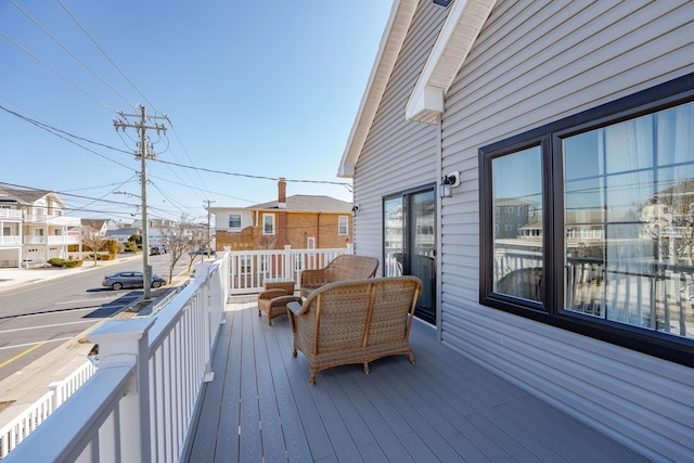 deck featuring a residential view