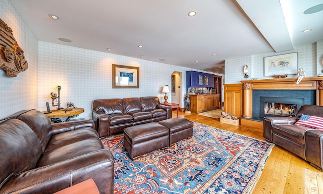 living room featuring hardwood / wood-style flooring