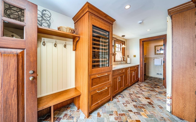mudroom with sink