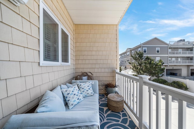 balcony featuring an outdoor living space