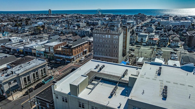 aerial view with a view of city and a water view