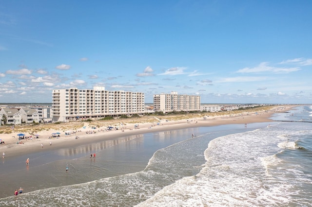 property view of water with a beach view