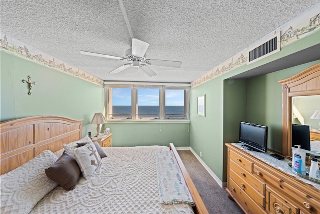 bedroom featuring carpet flooring and ceiling fan