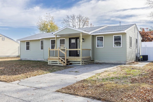 view of front of property featuring cooling unit