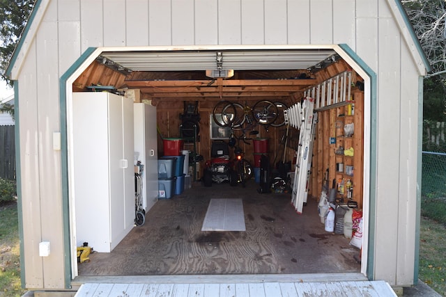 garage featuring a garage door opener