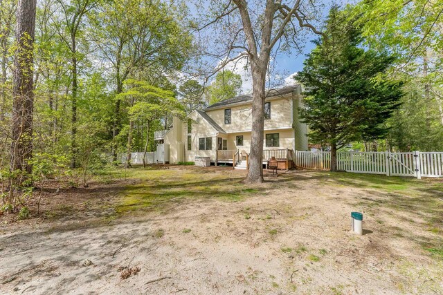 57 Somers Ave, Seaville, NJ 08230 - back of property featuring a wooden deck and fence