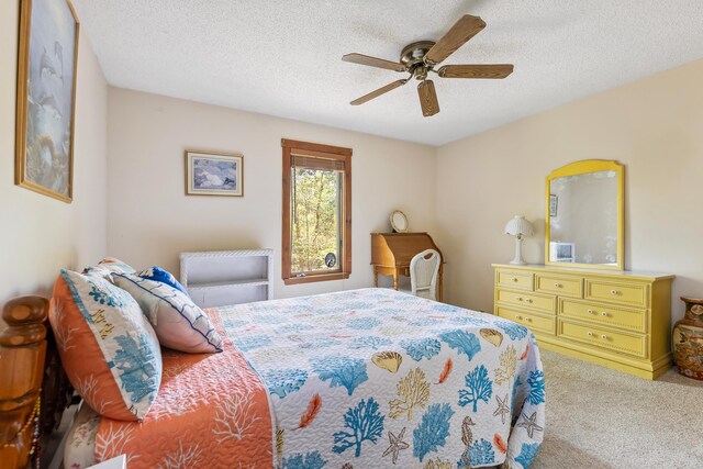 57 Somers Ave, Seaville, NJ 08230 - bedroom featuring carpet flooring, a textured ceiling, and ceiling fan