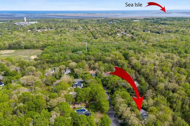 57 Somers Ave, Seaville, NJ 08230 - drone / aerial view of a heavily wooded area and a large body of water