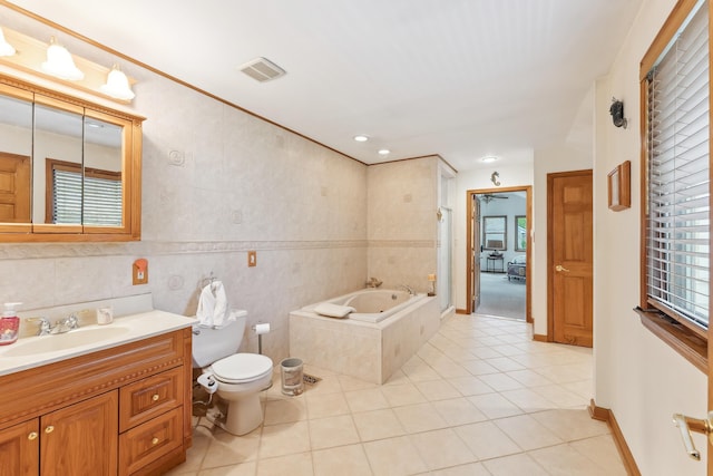 57 Somers Ave, Seaville, NJ 08230 - full bath featuring tile patterned flooring, a garden tub, healthy amount of natural light, vanity, and recessed lighting