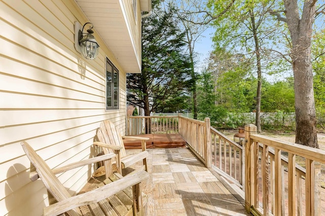 57 Somers Ave, Seaville, NJ 08230 - wooden deck featuring view of wooded area