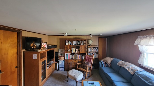 101 Rio Grande Ave, Rio Grande, NJ 08242 - carpeted living room featuring wood walls