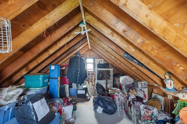view of unfinished attic