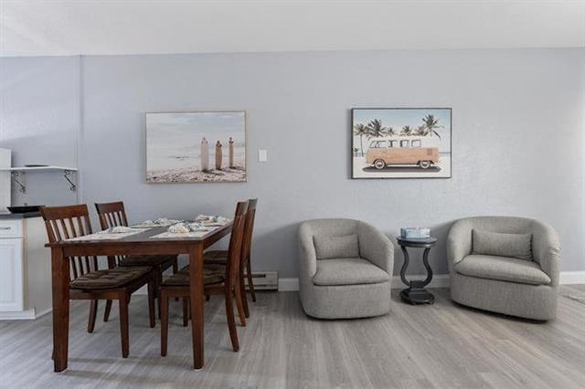 301 E Lavender Rd Unit 2, Wildwood, NJ 08260 - dining space featuring light wood-type flooring and baseboards