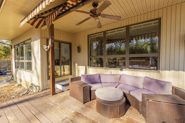 6 Rabbit Run, North Cape May, NJ 08204 - deck with a ceiling fan and outdoor lounge area